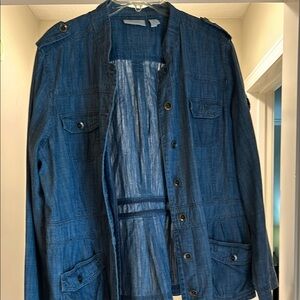 Chico’s Denim Military Style Jacket/Perfect for Spring